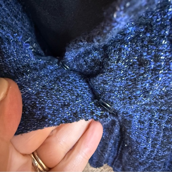 Nanette Lepore | Blue Tweed Asymmetrical Blazer | Sz 4 - Picture 11 of 14